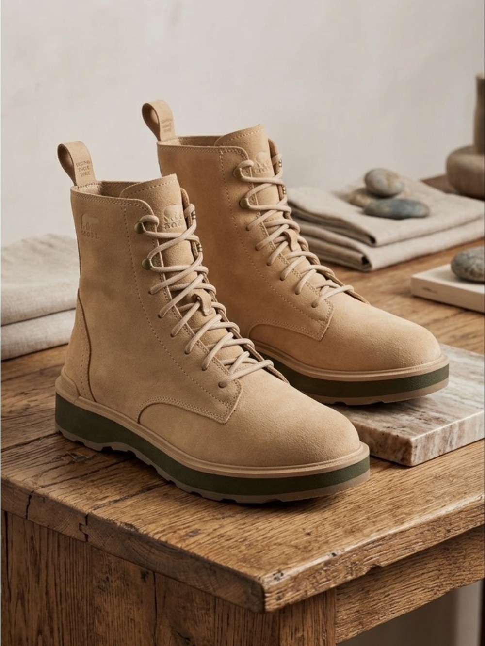 Sorel Men’s Hi-Line Genuine Suede Leather Tan Lace Up Boots Size 12